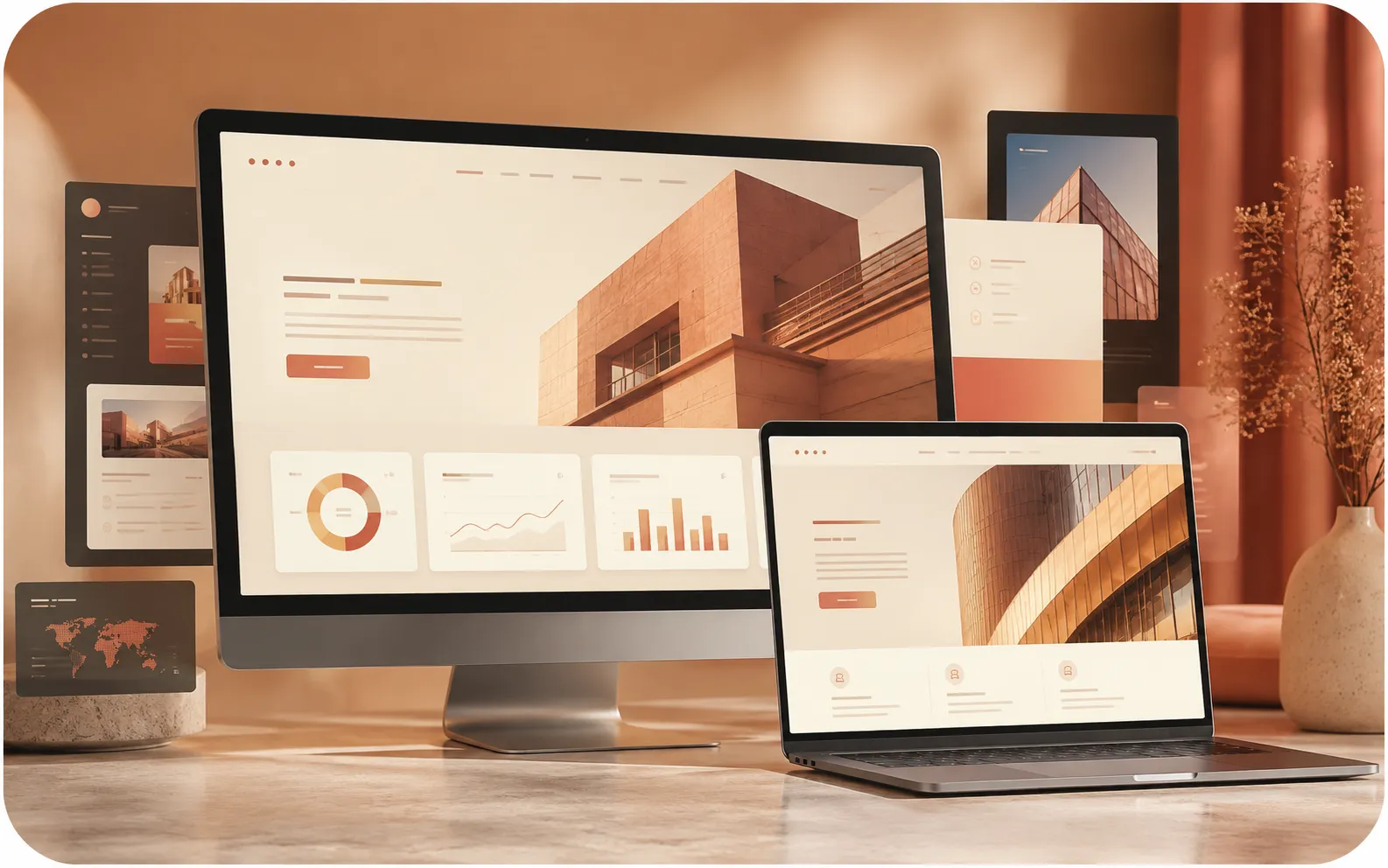 Abstract visual representing web development services